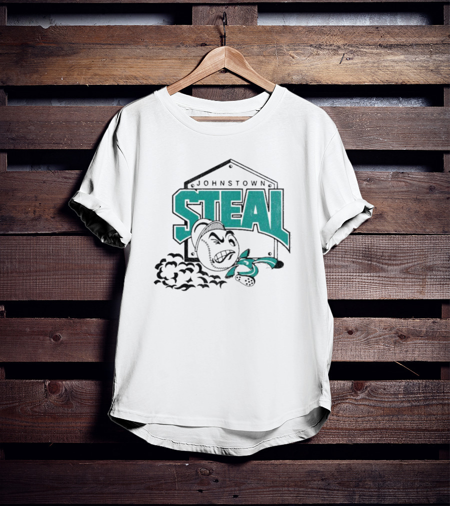 Johnstown Steal Baseball Running Baseball Character T-Shirt