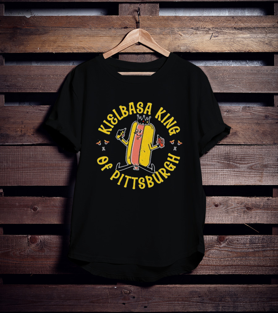 Kielbasa King Of Pittsburgh Crowned Hot Dog T-Shirt