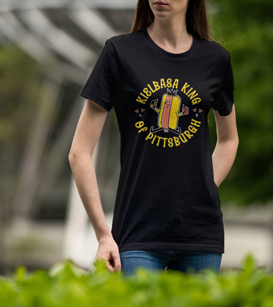 Kielbasa King Of Pittsburgh Crowned Hot Dog T-Shirt