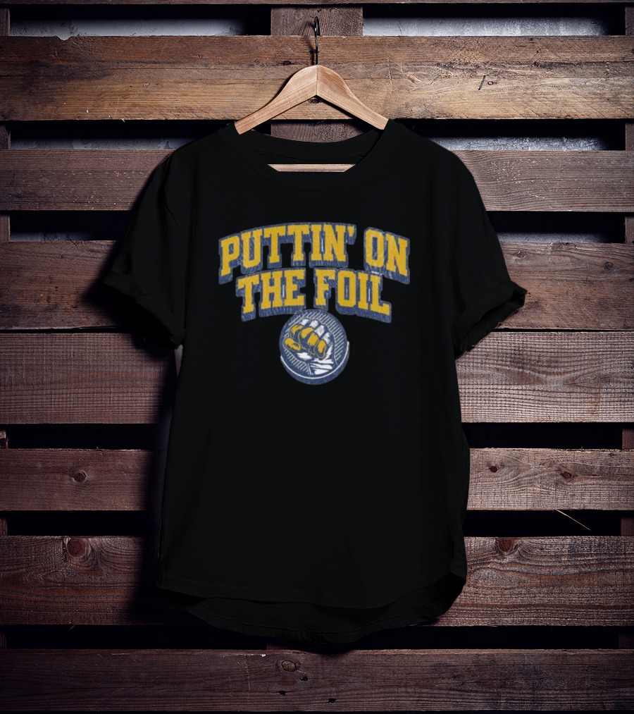 Puttin On The Foil Hockey Inspired Knuckle Patch T-Shirt