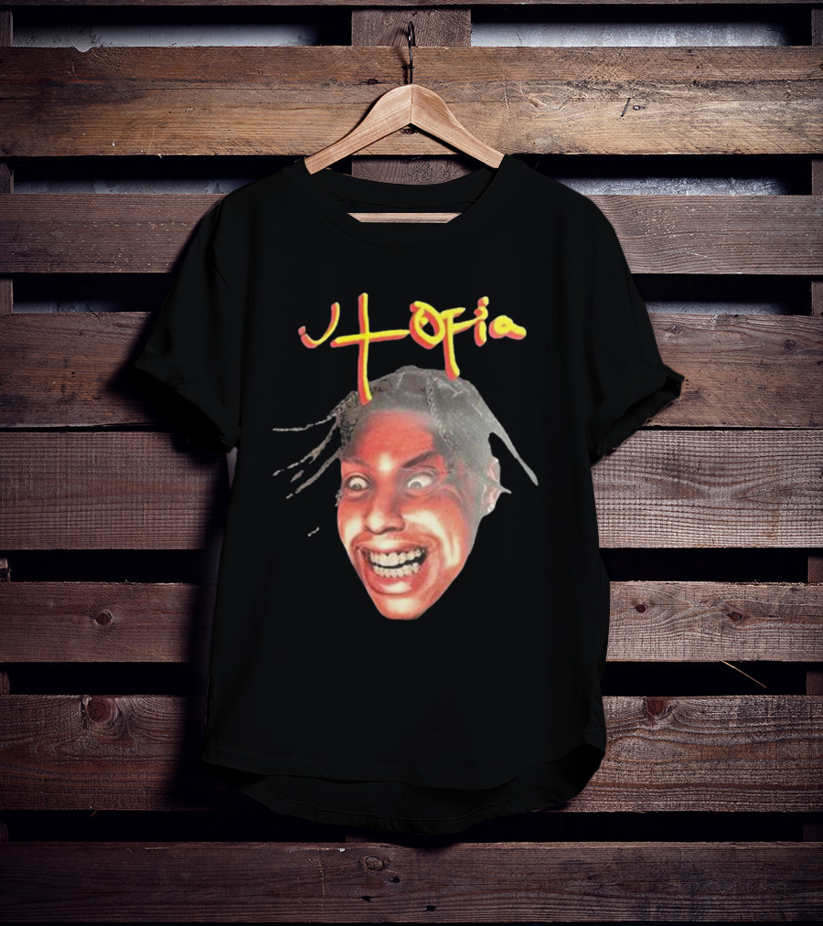 Travis Scott Utopia Grinning Face And Title T-Shirt