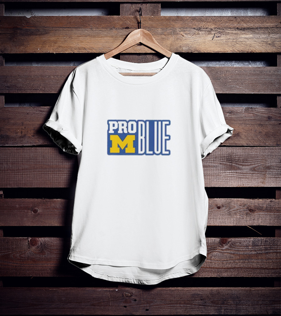 Pro Blue Michigan Wolverines Coach Jim Harbaugh T-Shirt