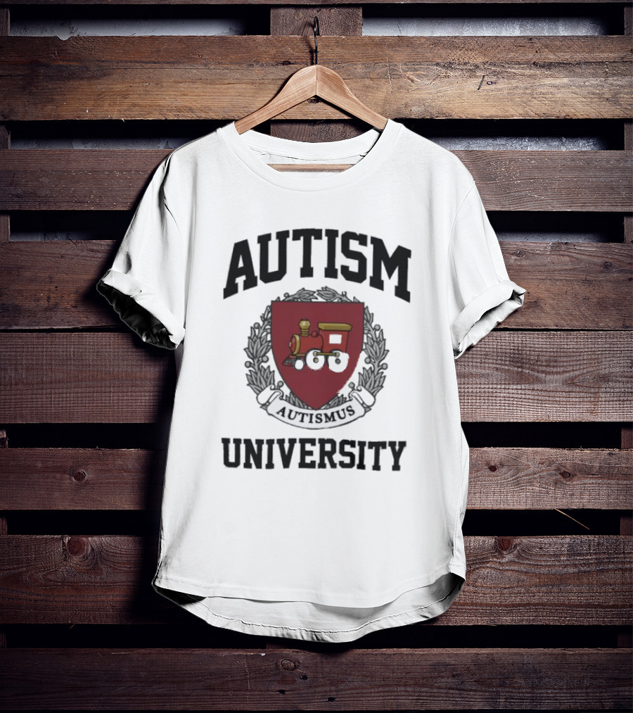 Autism Autismus University Train Emblem T-Shirt
