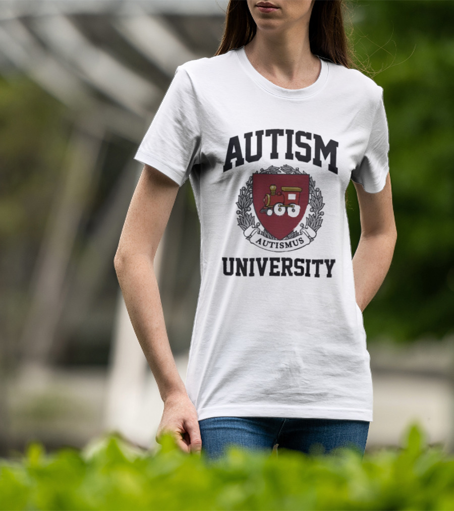 Autism Autismus University Train Emblem T-Shirt