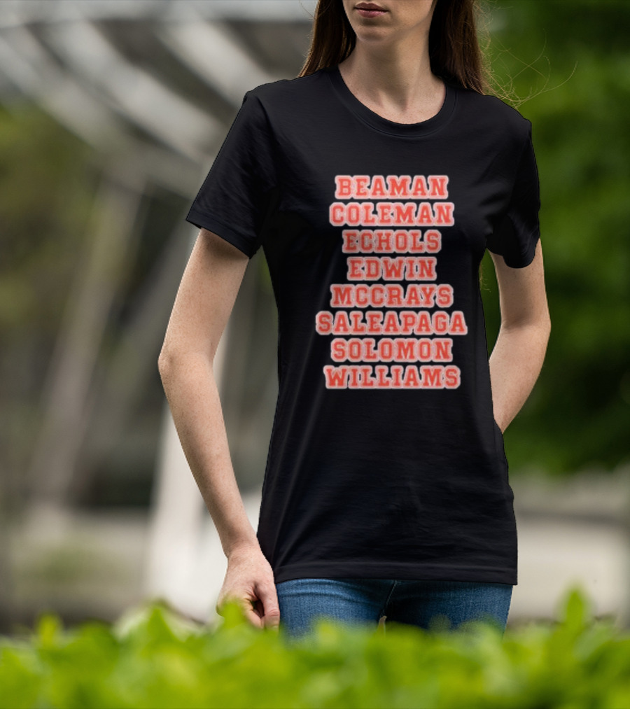 Beaman Coleman Echols Edwin McCray Saleapaga Solomon Williams Sports Legacy T-Shirt