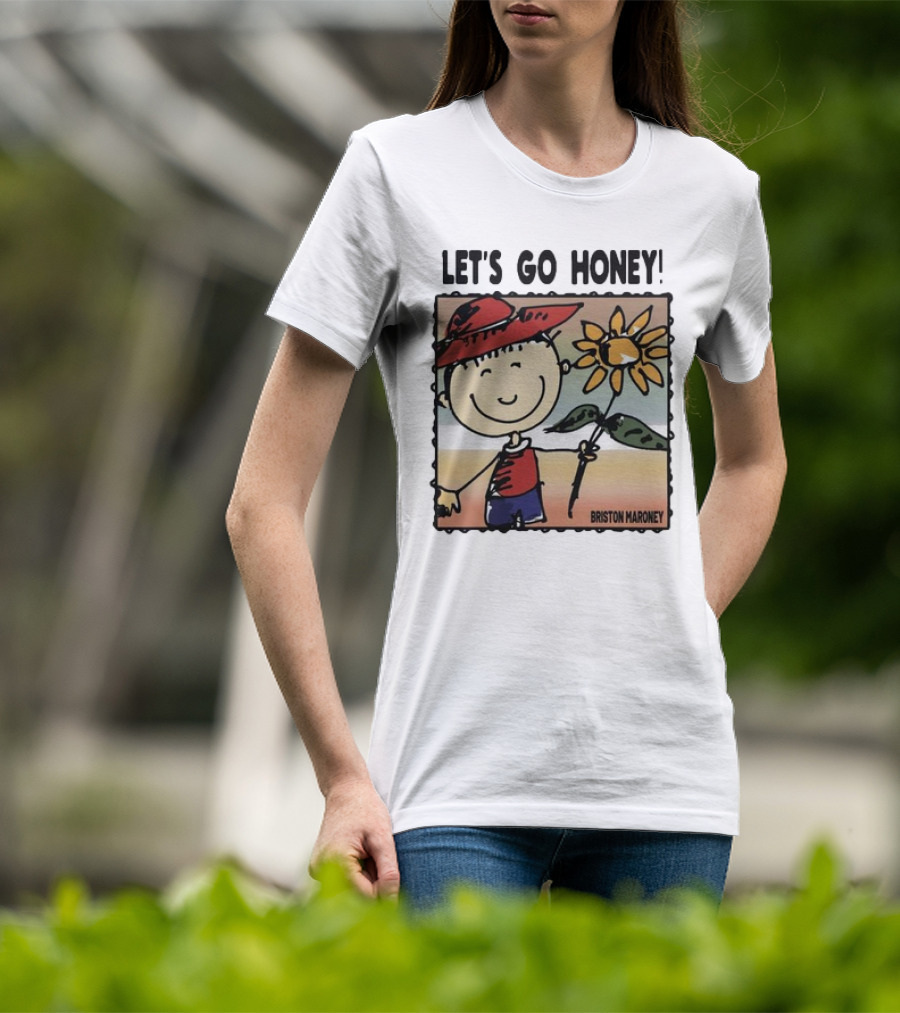 Briston Maroney Let's Go Honey Cartoon Figure With Sunflower T-Shirt
