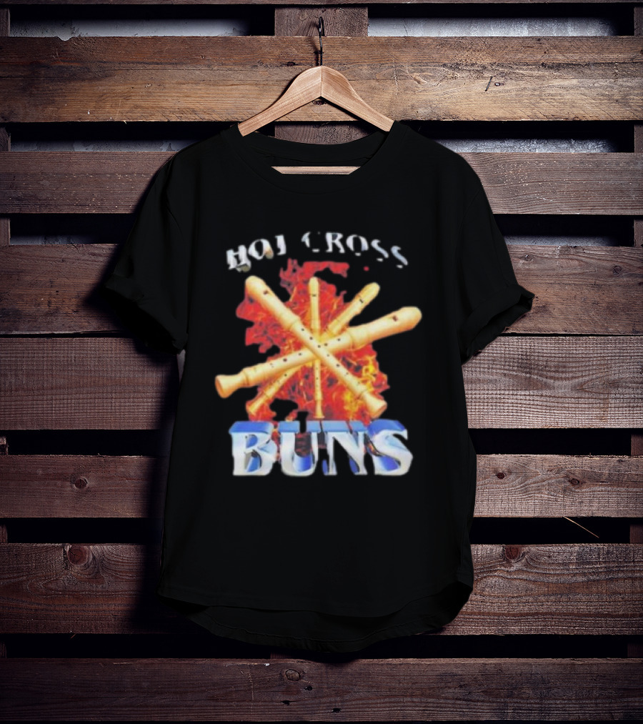 HOT CROSS BUNS Recorders Flame Crossed T-Shirt