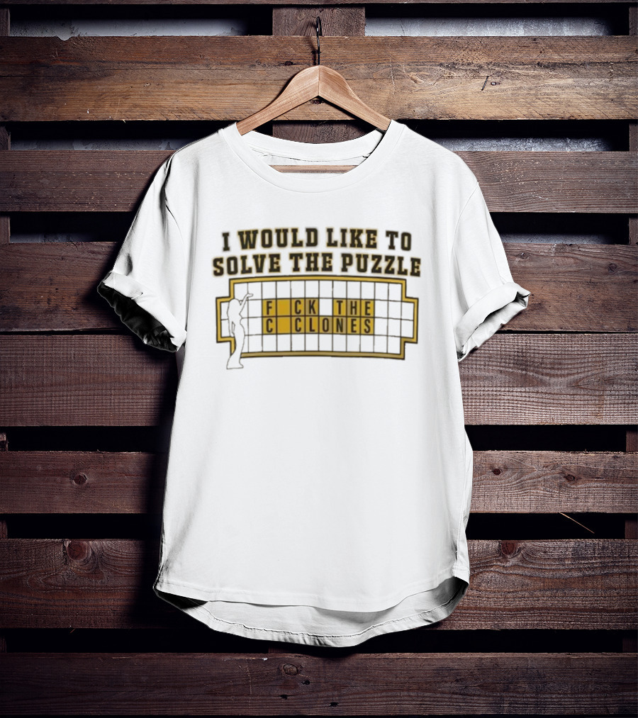 Iowa Football Rivalry Hawkeyes Solve The Puzzle Clones Joke T-Shirt