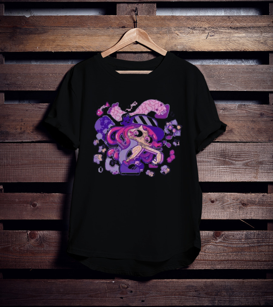 Theyetee Hotlantis Inkling Squid Girl Purple Splatoon T-Shirt