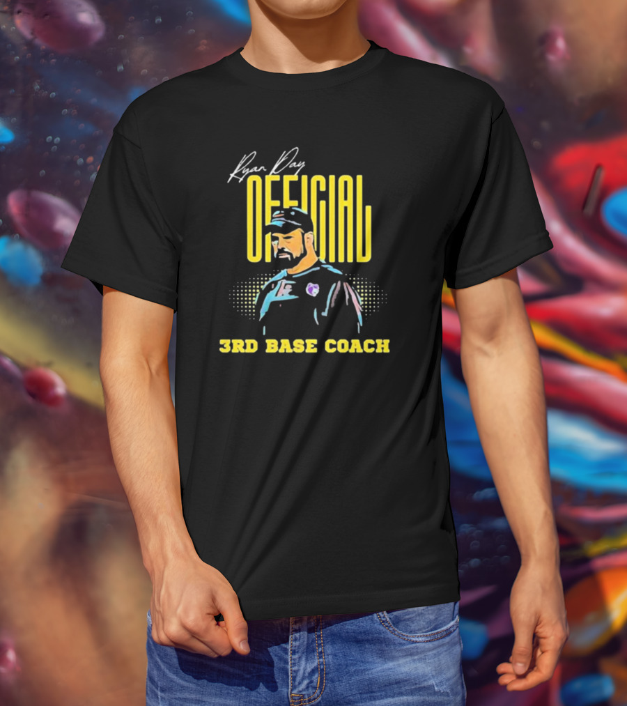 Ryan Day Official 3rd Base Coach Kalamazoo Growlers T-Shirt