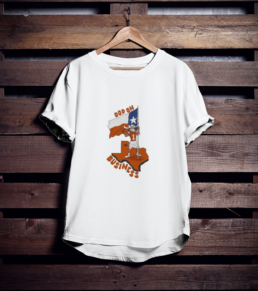 Texas Longhorn Stood On Business Texas Flag Football Player T-Shirt