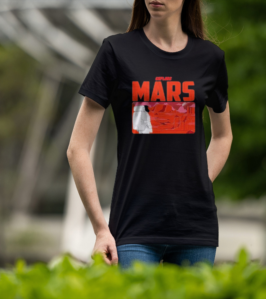 Explore Mars Astronaut Adventure Red Landscape T-Shirt