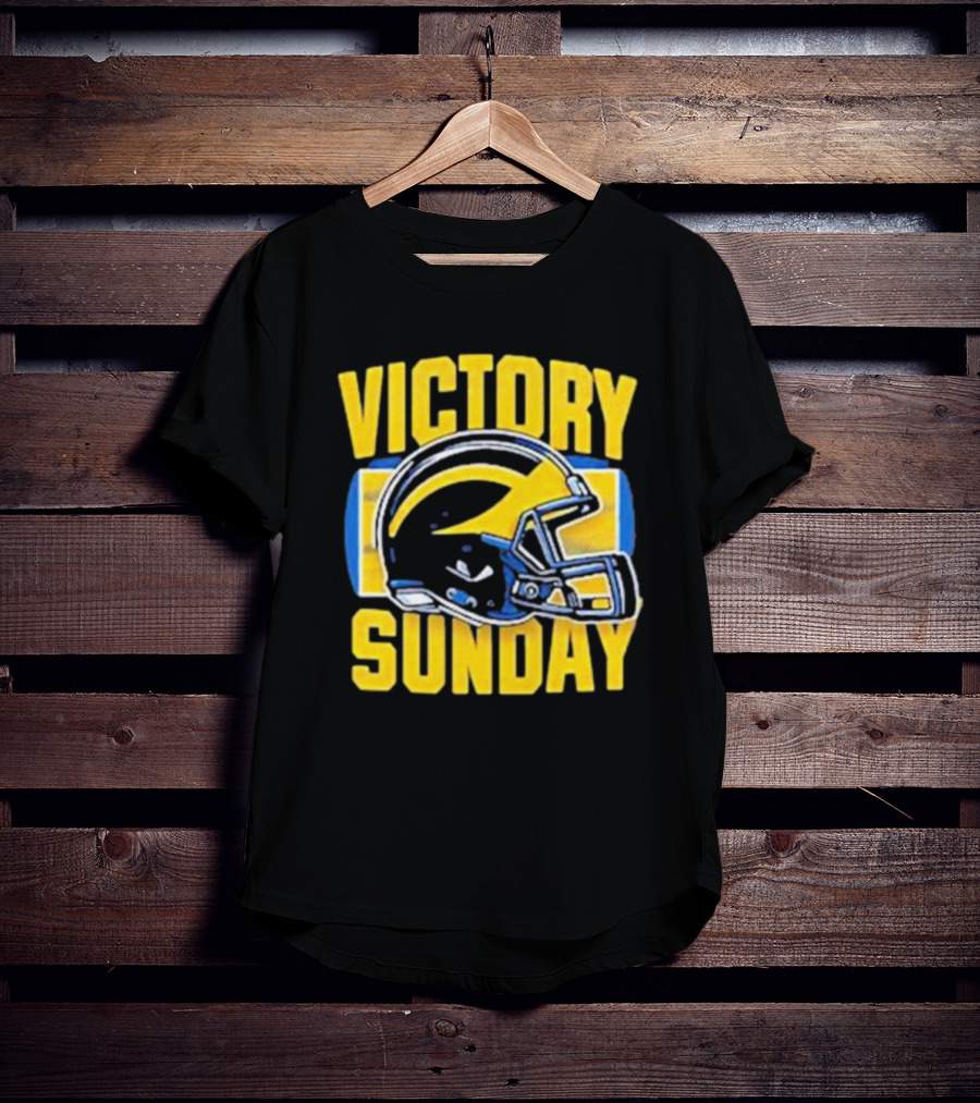 Victory Sunday Michigan Football Helmet T-Shirt