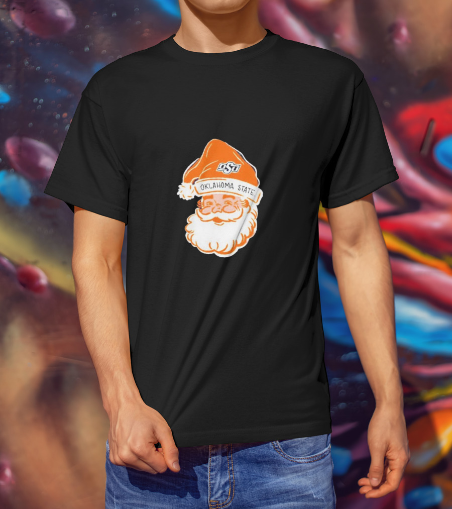 Oklahoma State Cowboys Santa Claus Christmas OSU Logo Hat T-Shirt