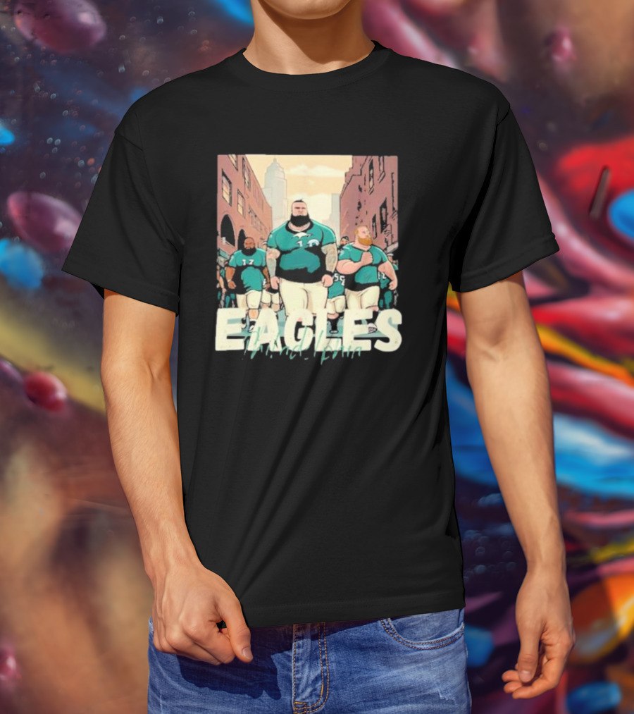 Eagles Philadelphia Players Strolling In City Streets T-Shirt