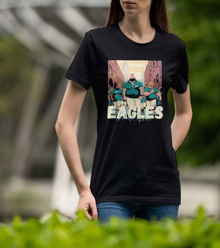 Eagles Philadelphia Players Strolling In City Streets T-Shirt