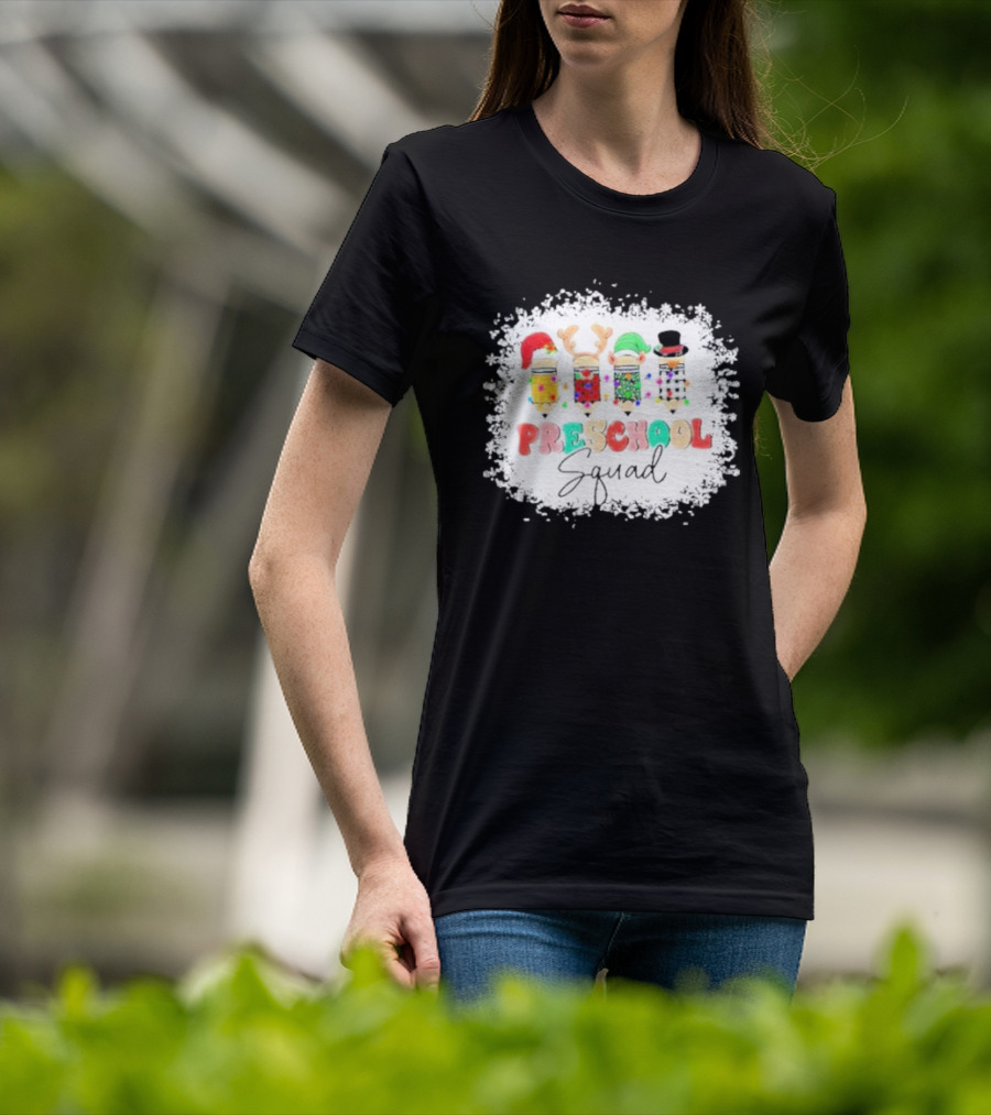 Preschool Squad Christmas Snowflake Festive Friends T-Shirt