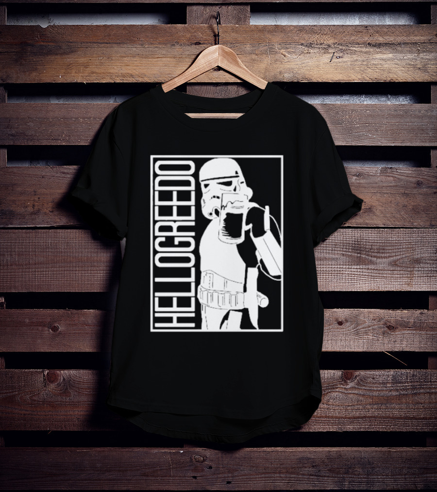Star War HelloGreedo Stormtrooper Drinking Scene T-Shirt