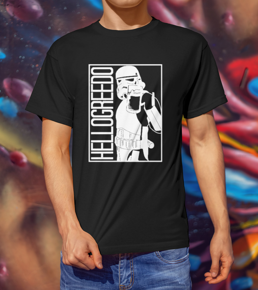 Star War HelloGreedo Stormtrooper Drinking Scene T-Shirt