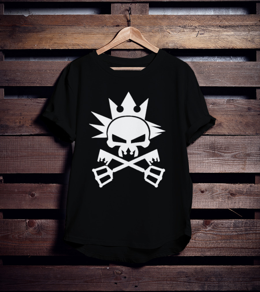 Kingdom Hearts Yozora Emblem Skull Crown Crossed Keyblades T-Shirt