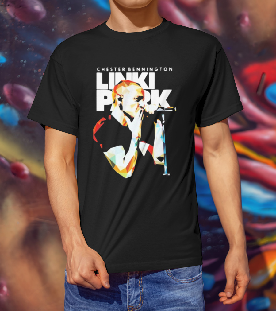 Chester Bennington Linkin Park Poly Art Mic Performance T-Shirt