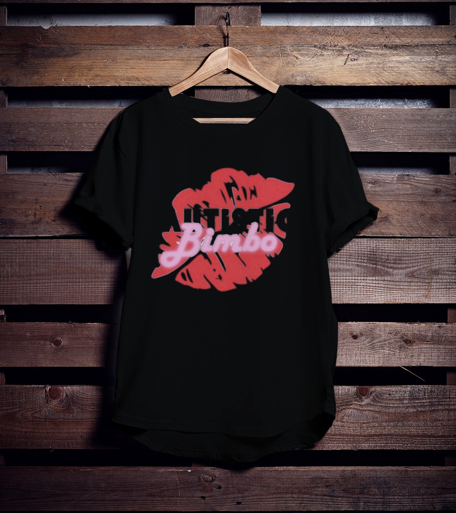 Autistic Bimbo Pink Lips Kiss T-Shirt