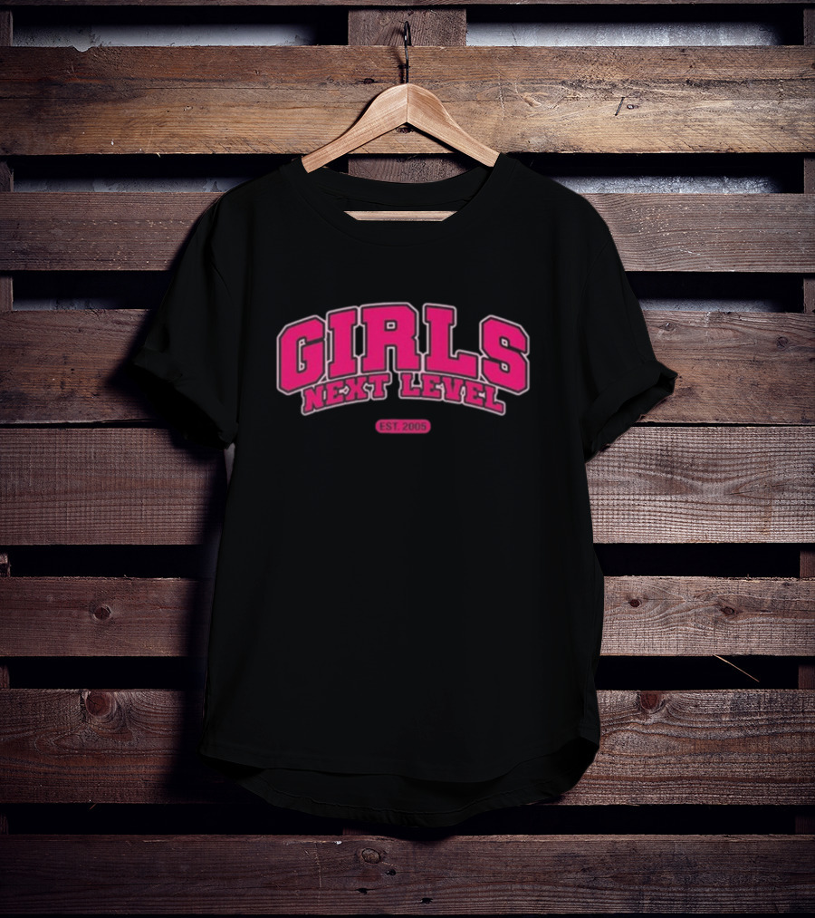 GIRLS NEXT LEVEL EST 2005 Pink Bold College T-Shirt
