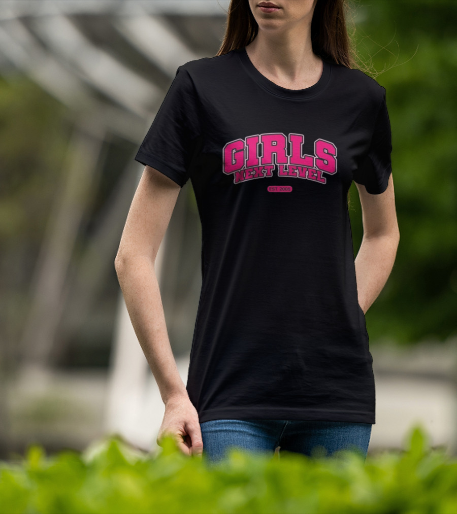 GIRLS NEXT LEVEL EST 2005 Pink Bold College T-Shirt