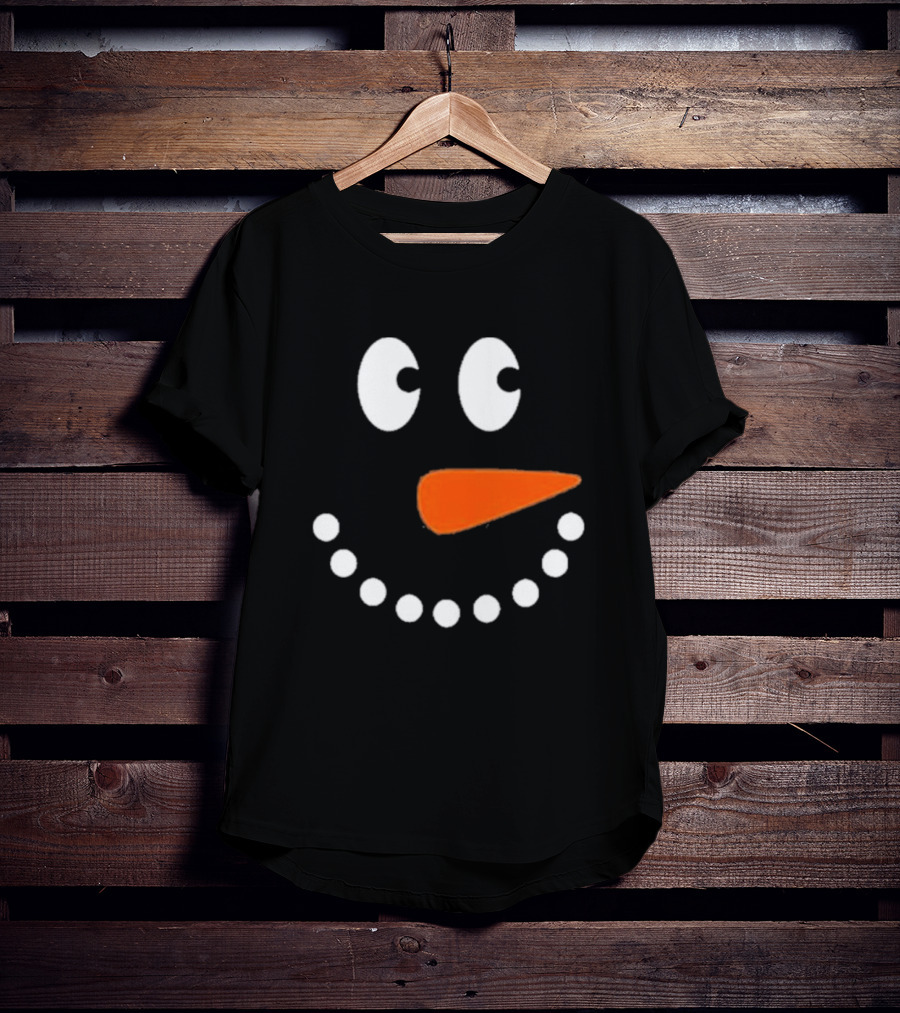 Joyful Snowman Face Christmas Holiday T-Shirt