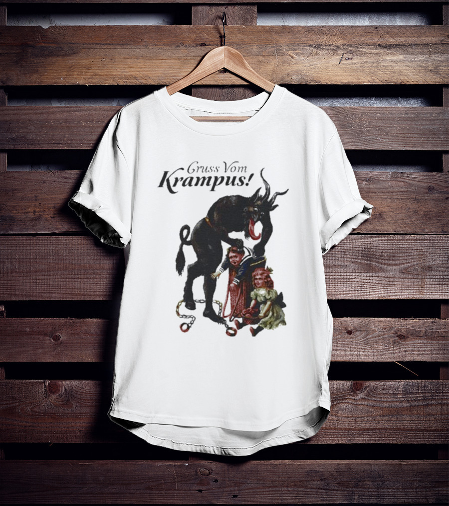 Meowy Krampus Gruss Vom Krampus Christmas Feline Holiday Mischief T-Shirt