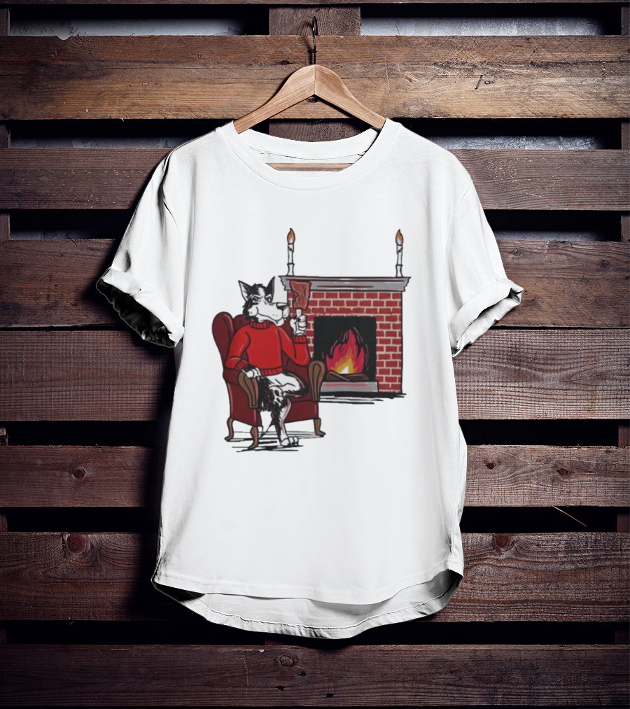 Ncs Fireplace Cozy Winter Wolf By The Hearth T-Shirt