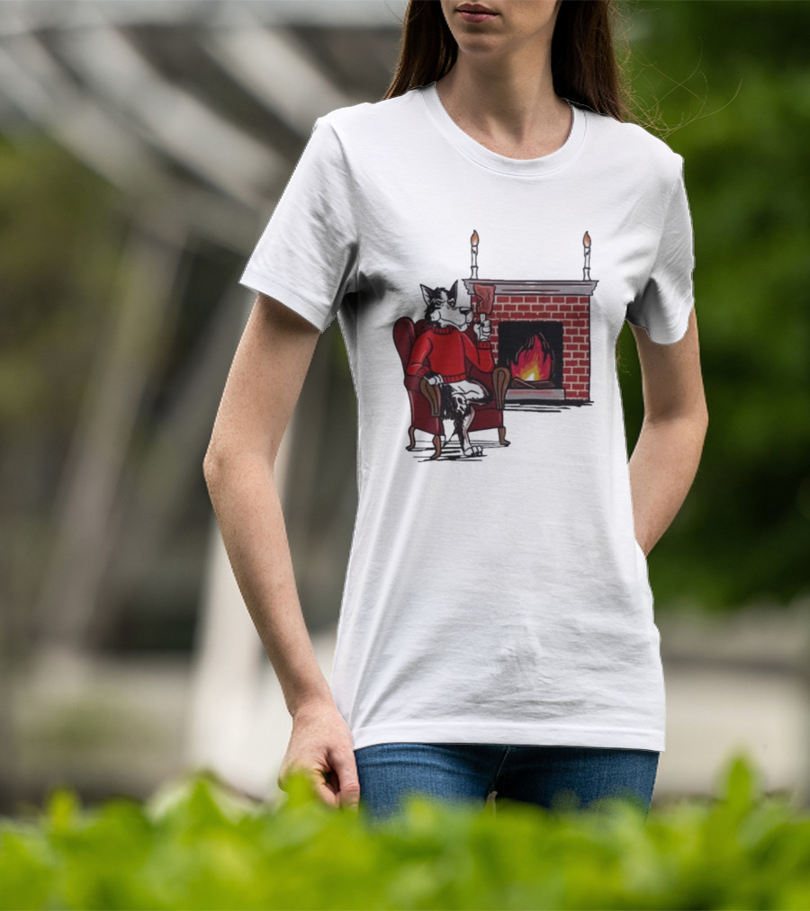 Ncs Fireplace Cozy Winter Wolf By The Hearth T-Shirt