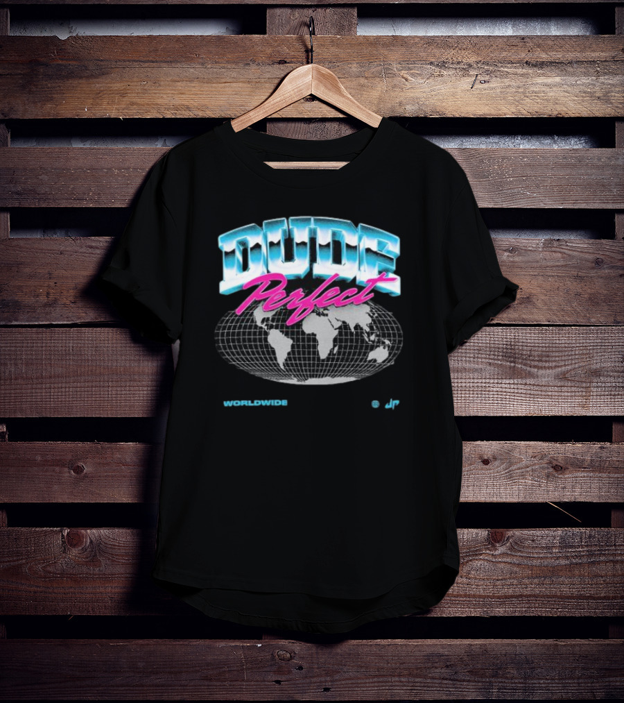 Dude Perfect Worldwide Overglow JP Retro Map T-Shirt
