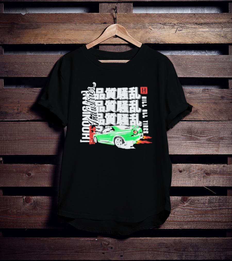 Hoonigan Industries Kill All Tires Green Car T-Shirt