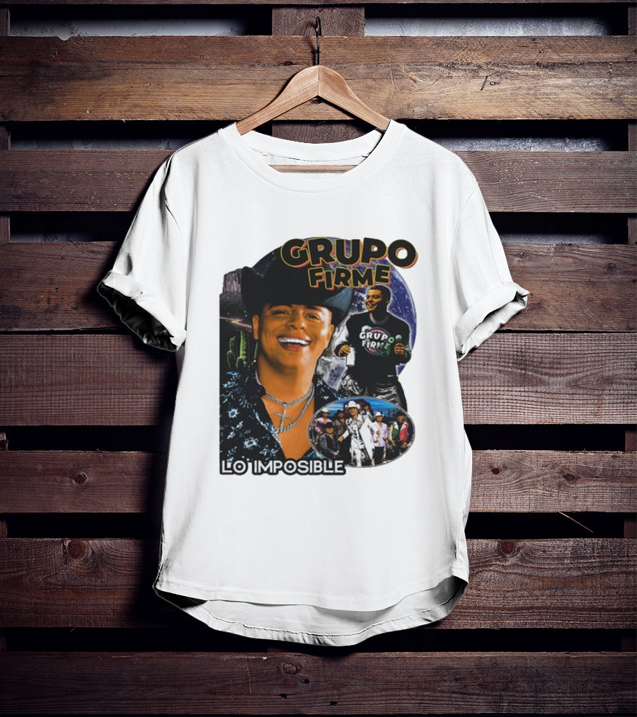 Grupo Firme Lo Imposible Cactus Cowboy Space Collage T-Shirt