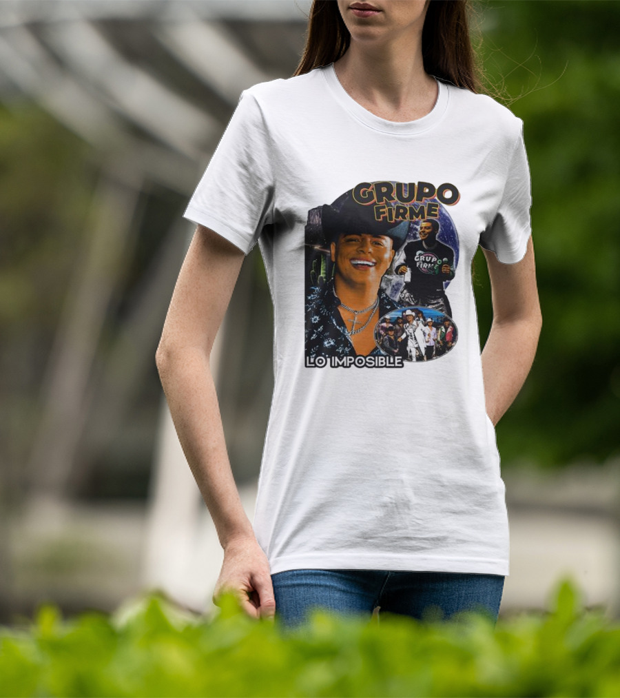 Grupo Firme Lo Imposible Cactus Cowboy Space Collage T-Shirt