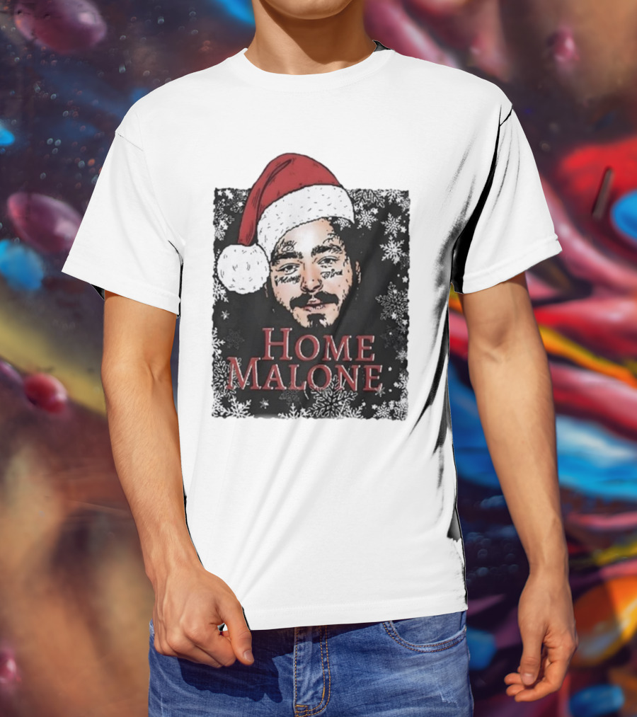 Home Malone Swea Funny Christmas Sweathirt Home Alone Sweathirt Ghost Malone Post Malone Dallas Cowboys Snowflakes Santa Hat T-Shirt