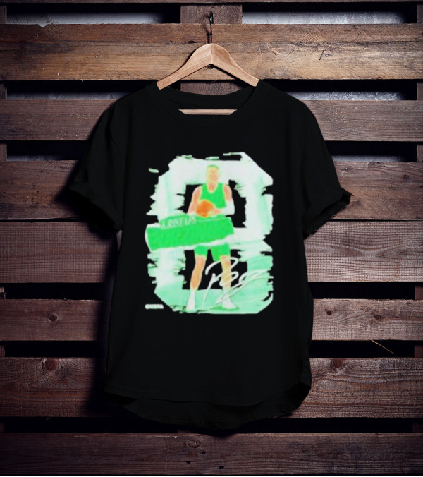 Kristaps Porzingis Boston Green Signature Basketball Player T-Shirt