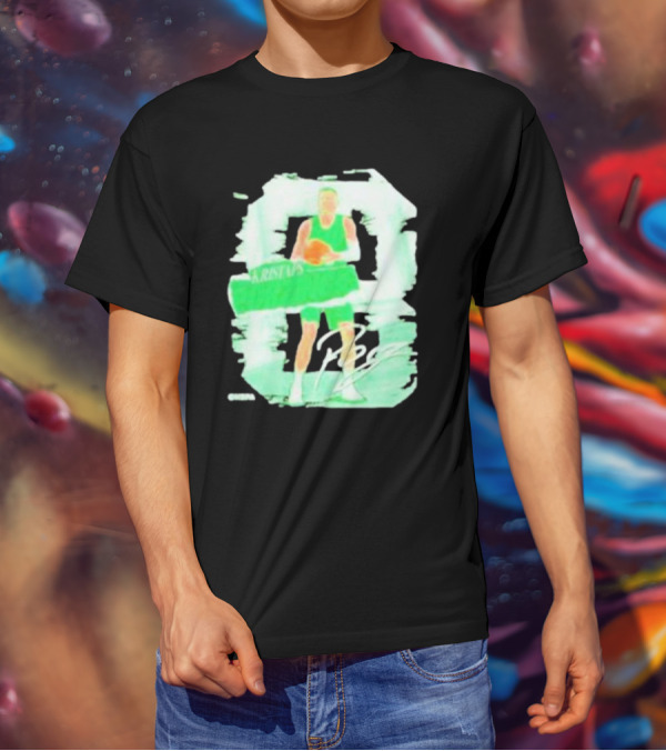 Kristaps Porzingis Boston Green Signature Basketball Player T-Shirt