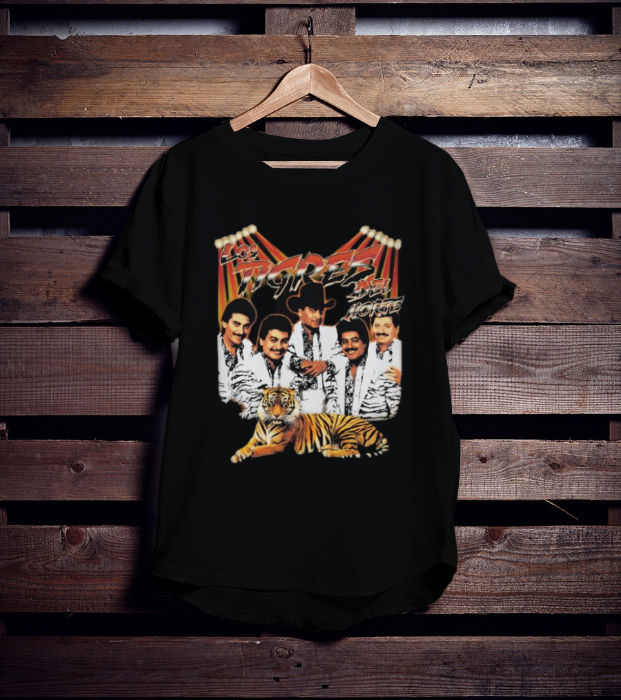 Los Tigres Del Norte Band Members With Tiger Image T-Shirt