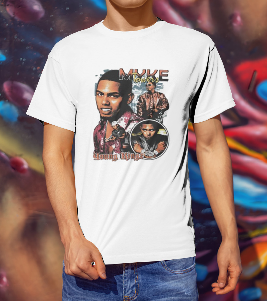 Myke Towers Young Kingz Bold Urban Style Portraits T-Shirt