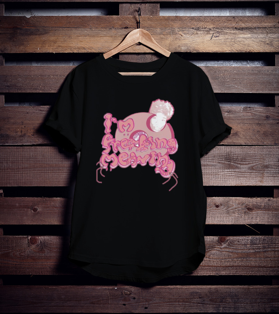 I’m Freaking Mewing Pink Cartoon Style With Portrait And Whiskers T-Shirt