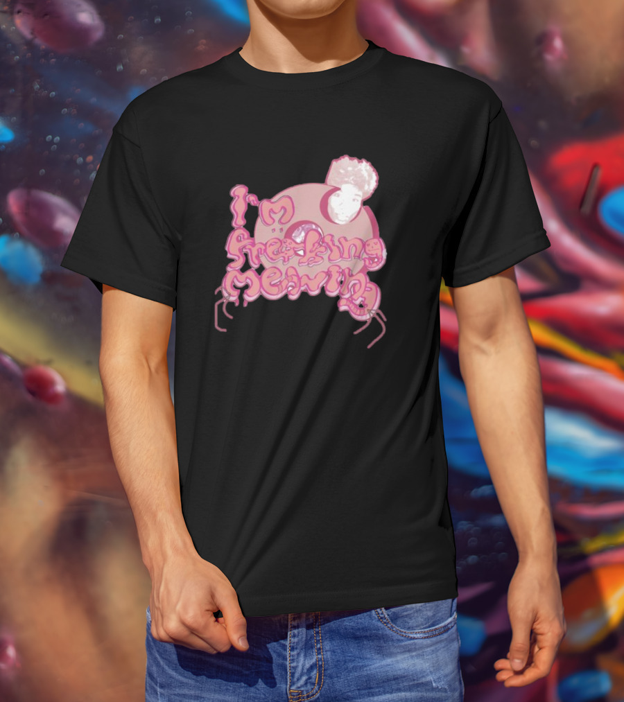 I’m Freaking Mewing Pink Cartoon Style With Portrait And Whiskers T-Shirt