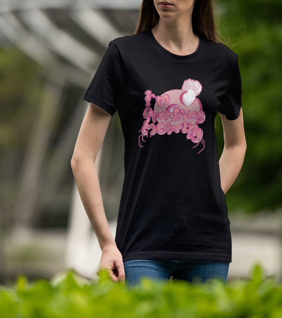 I’m Freaking Mewing Pink Cartoon Style With Portrait And Whiskers T-Shirt