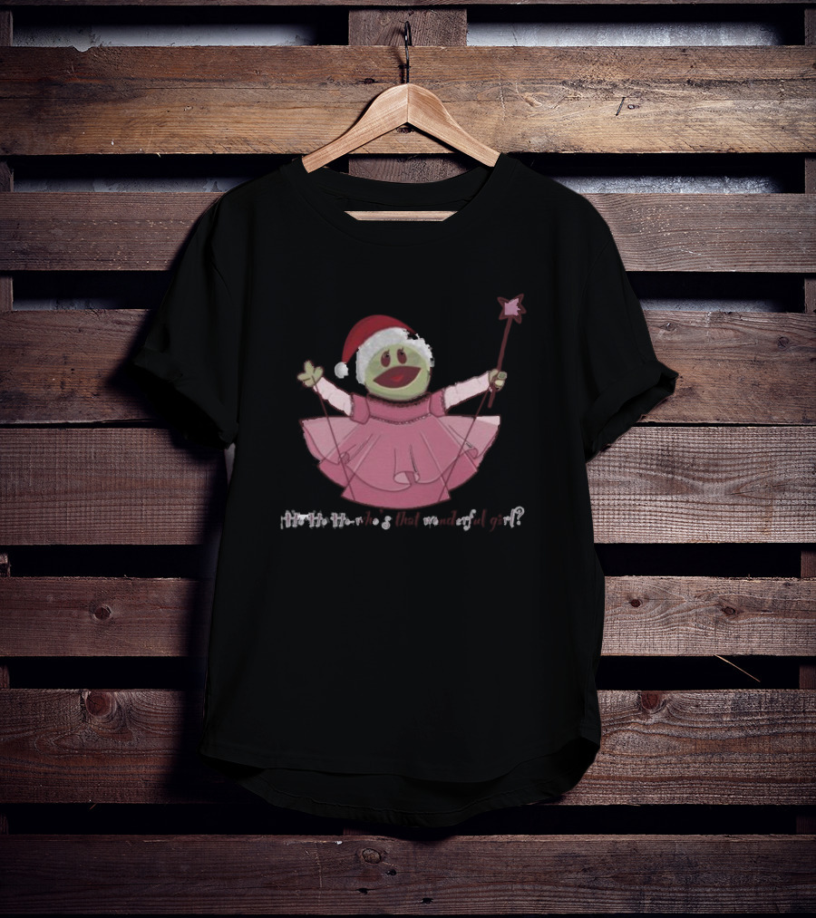 Nanalan Ho Ho Ho Santa Hat Pink Dress Star Wand Holiday T-Shirt