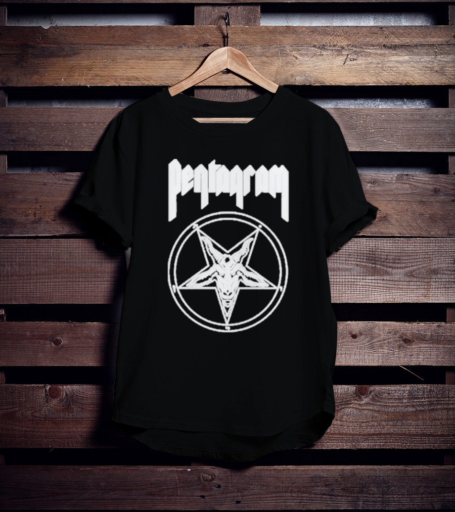 Pentagram Goat Head Circle Night Shift T-Shirt