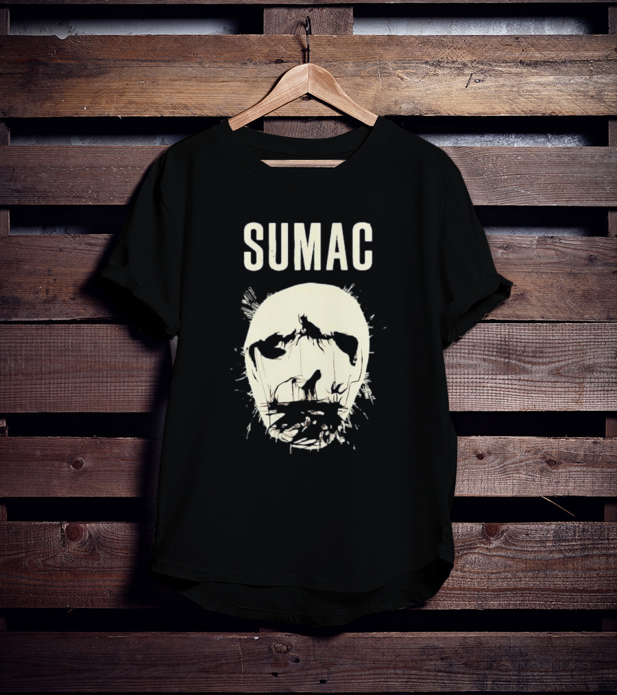 SUMAC Band Monochrome Abstract Face T-Shirt