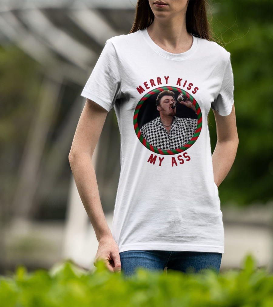 Merry Kiss My Ass Trailer Park Christmas T-Shirt