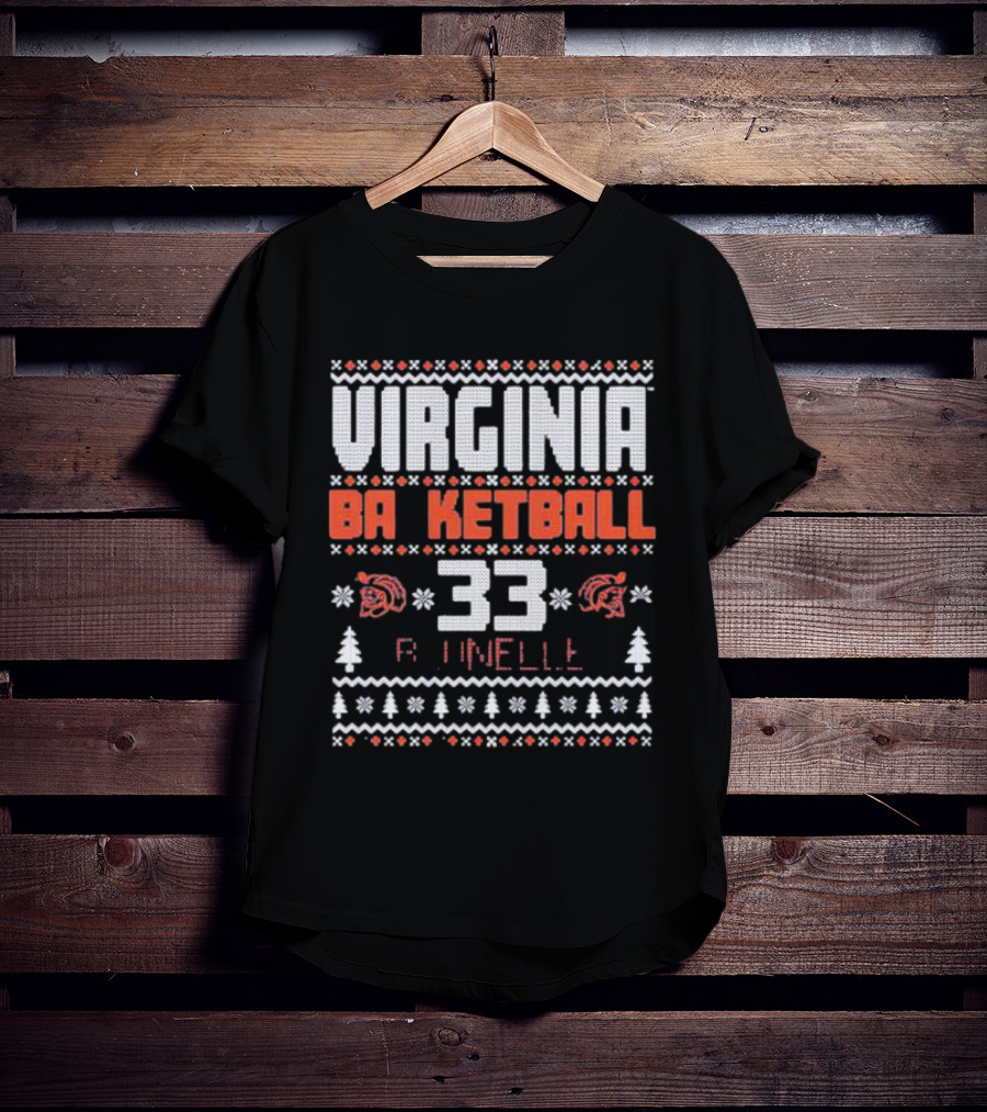 Virginia Basketball Sam Brunelle 33 Holiday T-Shirt