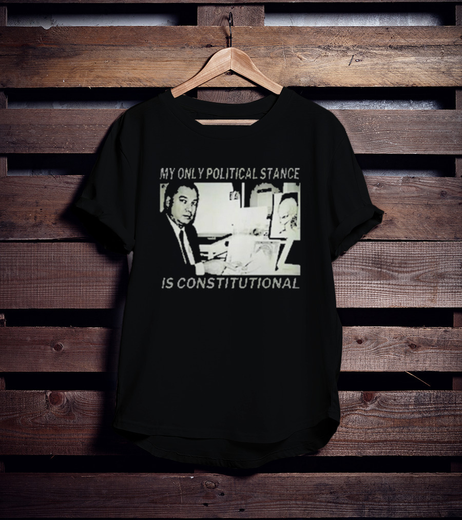 Bill Cooper My Only Political Stance Is Constitutional Office Desk Scene T-Shirt